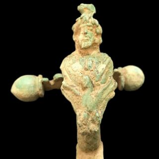 ROMAN ANCIENT BRONZE CROSSBOW BROOCH - 200 - 400 AD (1) LARGE 2