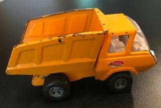 Vintage Tonka Mini Orange Cab Over Dump Truck,  Pressed Steel Toy 1970