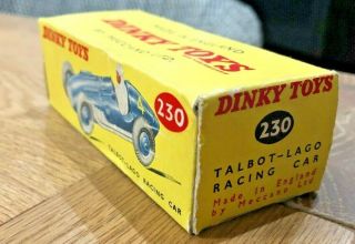 DINKY TOYS - 1:43 SCALE nº230 - TALBOT - LAGO,  RACING CAR - EMPTY BOX 3
