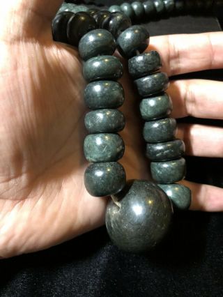 Pre - Columbian Mexico,  Maya Jade Necklace,  Gorgeous Green Stone Beads