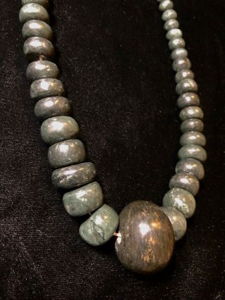Pre - Columbian Mexico,  Maya Jade Necklace,  Gorgeous Green Stone Beads 2