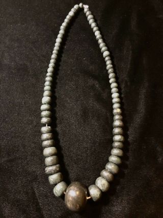 Pre - Columbian Mexico,  Maya Jade Necklace,  Gorgeous Green Stone Beads 3