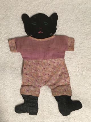 Vintage Black Americana Folk Art Doll Purse Wood Primitive 12” Old (antique?)
