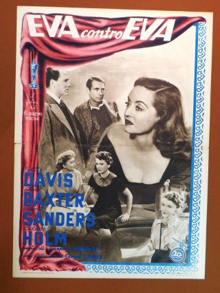 All About Eve - Vintage C1950 Italian Photobusta Movie Poster Bette Davis Film