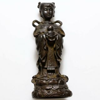 Perfect - Japanese Bronze Female Ornament Statue Circa 1800/50 Ad