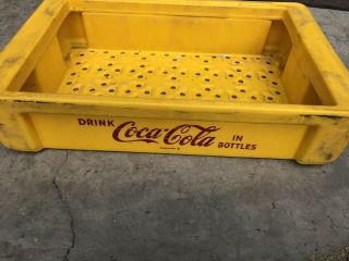 Vintage 6 Plastic Yellow Coca - Cola Coke Soda Pop Bottle Crate Carrier Box