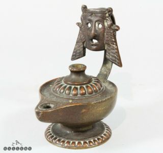 Antique Grand Tour Roman Bronze Oil Lamp