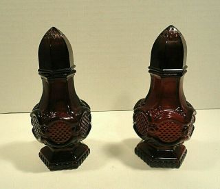 Vintage Avon Cape Cod Ruby Red Salt And Pepper Shakers