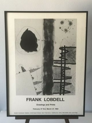 Frank Lobdell Vintage Exhibition Poster - Modern Abstract Cubist Expressionist