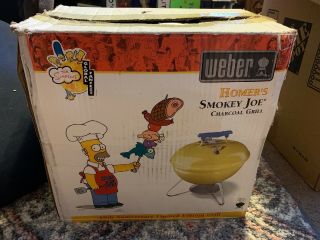 Simpsons 10th Anniversary Homers Weber Smokey Joe Charcoal Grill Rare