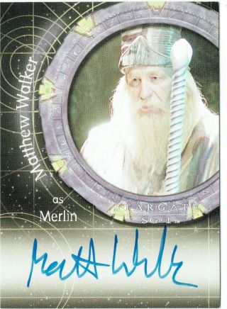 Stargate Sg - 1 Season 9 Autograph Card A91 Matthew Walker As Merlin