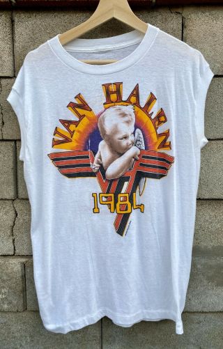 Vintage Van Halen Live 1984 Tour Concert Sleeveless T - Shirt Unworn