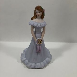 Vintage 1982 Enesco Growing Up Birthday Girls Porcelain Figurine Age 16