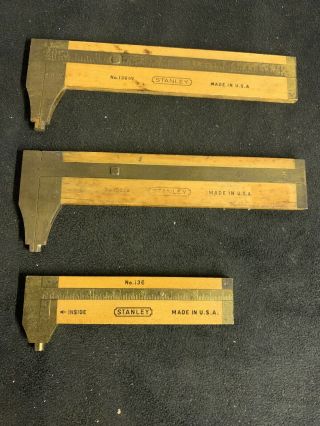 3 Vintage Stanley Ruler 136 1/2 And 136