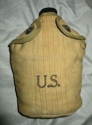 Wwii Us Army 1942 - 1943 Dated Canteen,  Cover And Cup Set