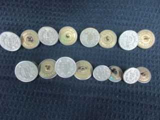 12 Large & 4 Small Antique Brass Buttons (police) Superior Quality Back