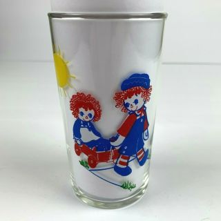 Vintage Raggedy Ann And Andy Glass 1977 The Bobbs - Merrill Company