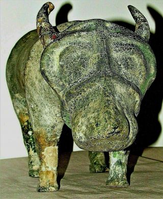 Chinese Tang Tomb Burial Pottery Bull Oxen C.  7th - 10th C / 14 " L X 5 " W X 8 " H