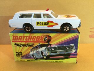 Matchbox Superfast No.  55 Mercury Police Car Unpainted Base