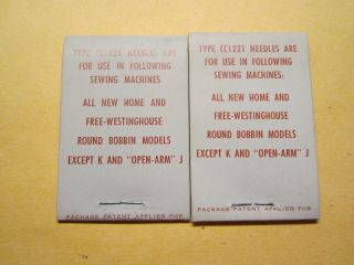 Westinghouse,  Home Rotary Sewing Machine Needles,  Sz 1 & 2,  Qty 7