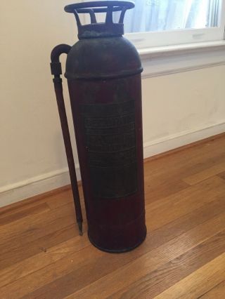 Brass & Copper Fire Extinguisher Ac Rowe & Son York,  Ny Antique