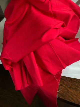 Rich Red Silk Fabric Yardage 2.  33 Yds X 40 " Quality Designer Wow Fresh