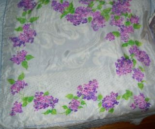 Vtg Glentey Hand Rolled Made In Japan Pure Silk Scarf Water Repellent Lilacs 30 "