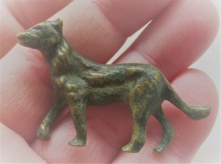 European Finds Ancient Roman Bronze Wolf Figurine Circa 200 - 300ad