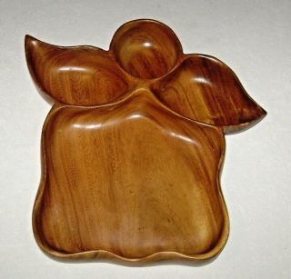 Vintage Hand Crafted Monkey Pod Wood Serving Tray Woodcraft Hawaii