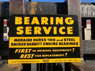 (real Authentic & Old) United Service Motors Bearing Service Tin Sign A - 2260