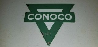 Vintage Conoco Porcelain Sign Gas Pump Plate