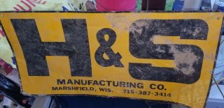 Vintage Metal Sign H&s Manufacturer 