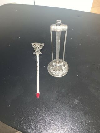 Vintage Wine Thermometer rare Sterling? Pewter? 2