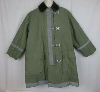 Vintage Heavy Fire Firefighter Fireman Turnout Coat & Pants Military? Med Long