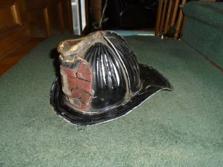 Cairns And Brothers N.  Y.  Aluminum Helmet Leather Front Shield Fireman Fire Dept