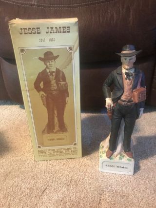 Jesse James Gunfighter Porcelain Figurine Mccormick Decanter Bottle Empty