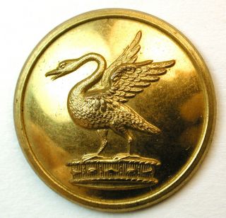 Antique Brass Livery Button With Swan On Crown Image 1 " Firmin Bk Mark