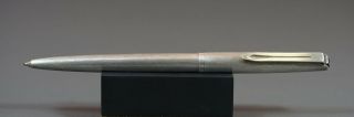 Vtg Aurora 98 Brushed Sterling Silver Ball Point Pen Mid Century Modern Look
