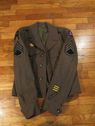 1944 Dated 34 L Ww2 Ike Jacket Uniform Herman D.  Oritsky Staff Sergt.  3rd Army