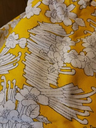 Vintage Mid Century Modern Fabric Material Bright Yellow 3 Yards 2