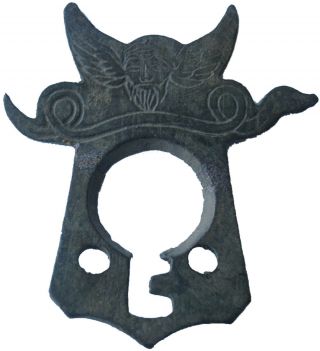 Roman Empire Or Viking Part Of The Lock Holey For Key Head Of Warrior Or God