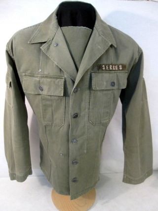Wwii Us Army Od7 Hbt Herring Bone Twill 2nd Pattern Combat Jacket Shirt 40r Xlnt
