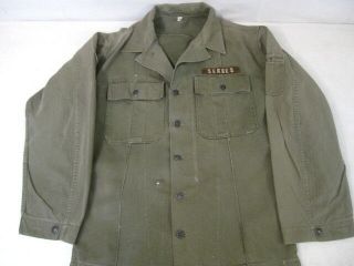 WWII US Army OD7 HBT Herring Bone Twill 2nd Pattern Combat Jacket Shirt 40R Xlnt 2