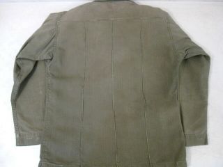 WWII US Army OD7 HBT Herring Bone Twill 2nd Pattern Combat Jacket Shirt 40R Xlnt 3