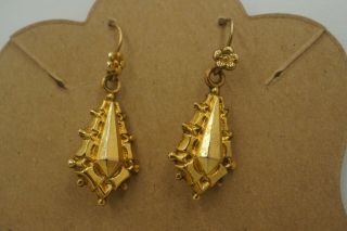 Vintage/victorian? 9ct Gold Drop Earrings.