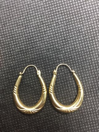 Vintage 9ct Gold Hoop Earrings 1.  4g Fully Hallmarked