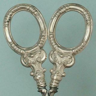 Antique Silver Handled Embroidery Scissors Germany Circa 1890s