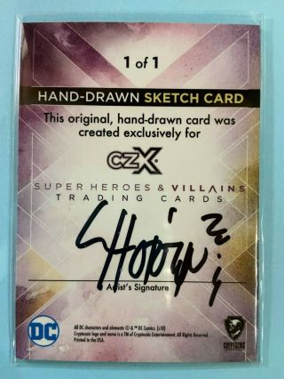 2019 DC Cryptozoic CZX Heroes & Villains 1/1 Sketch by unknown Artist 2