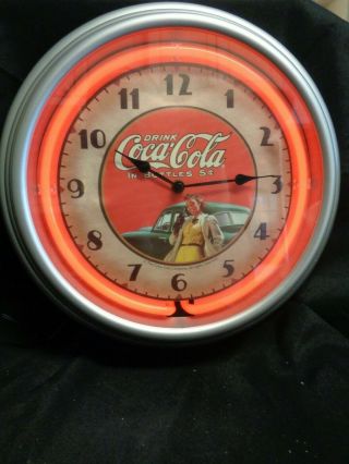 Coca Cola Drink Coca Cola 5 Cents Neon Diner Clock