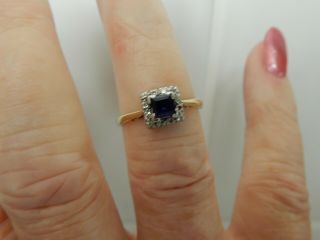 An 18 Ct Gold Art Deco Blue Sapphire And Diamond Ring